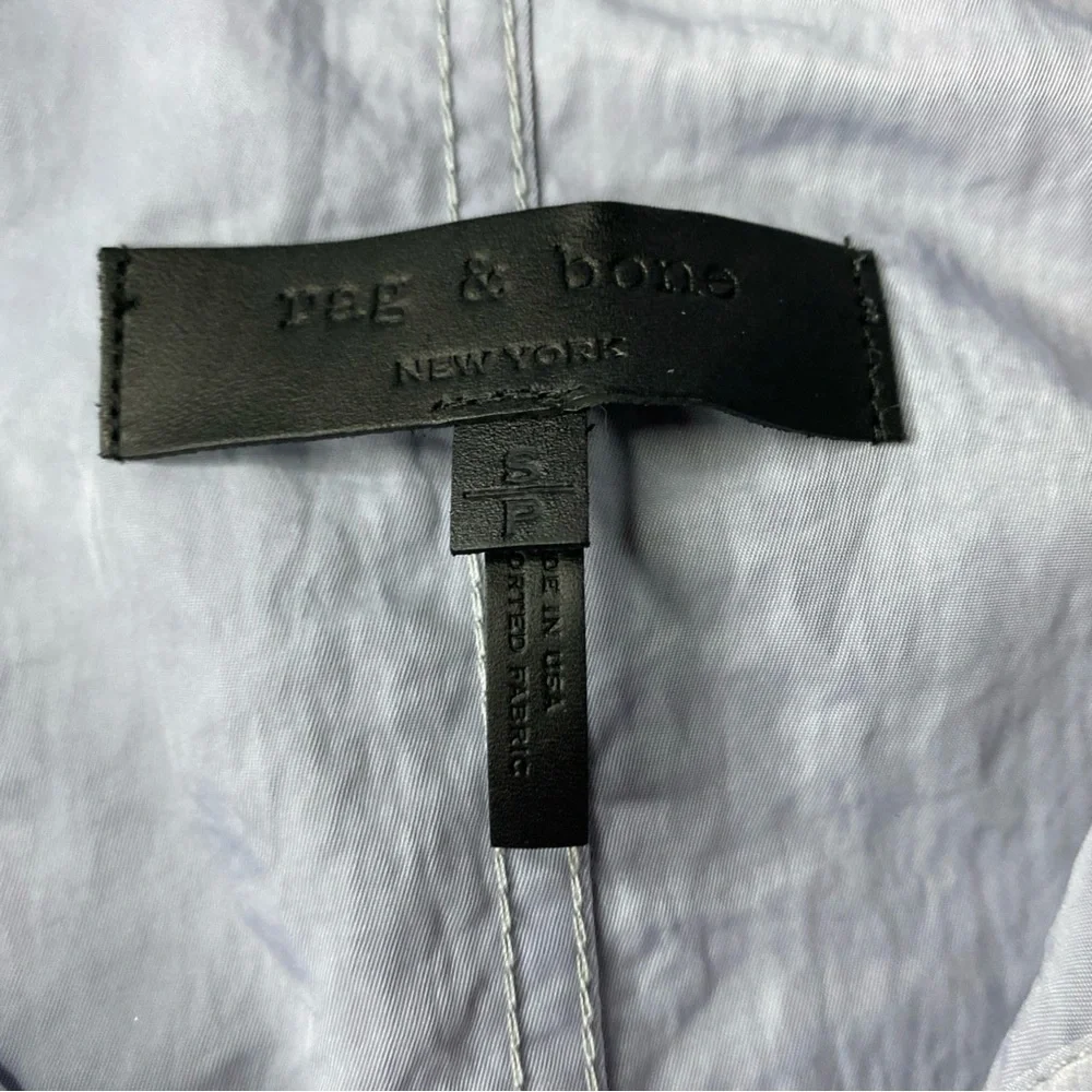 Rag and Bone Woman’s Rain Jacket Size Small Color : Baby Blue w/ Pink Zipper - Picture 3 of 7